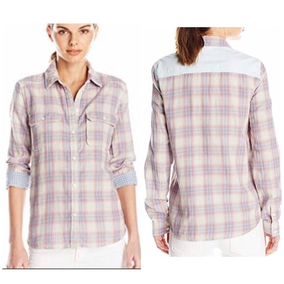 Paige Trudy Soft  Plaid Flannel boyfriend Shirt XS‎ - Picture 1 of 8
